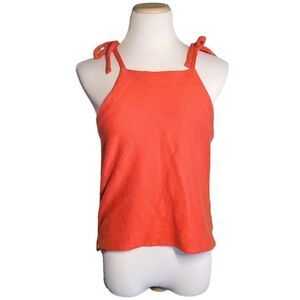Orange Madewell Texture & Thread Orange Tie Shoulder Tank Top Womens Medium